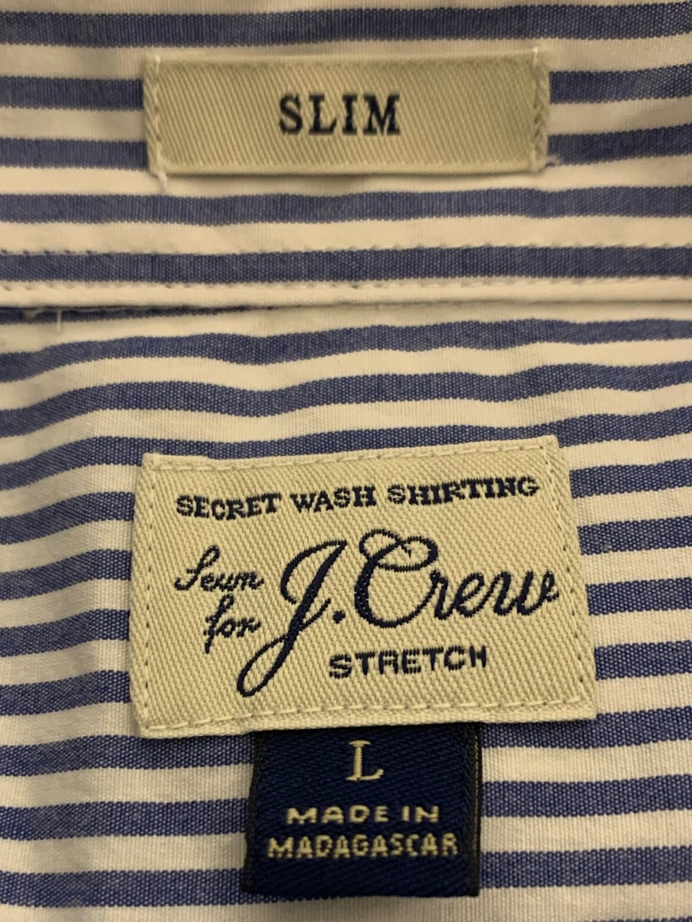 J CREW LS Slim Fit Blended Cotton Pin Striped Shirt - Picture 3 of 6